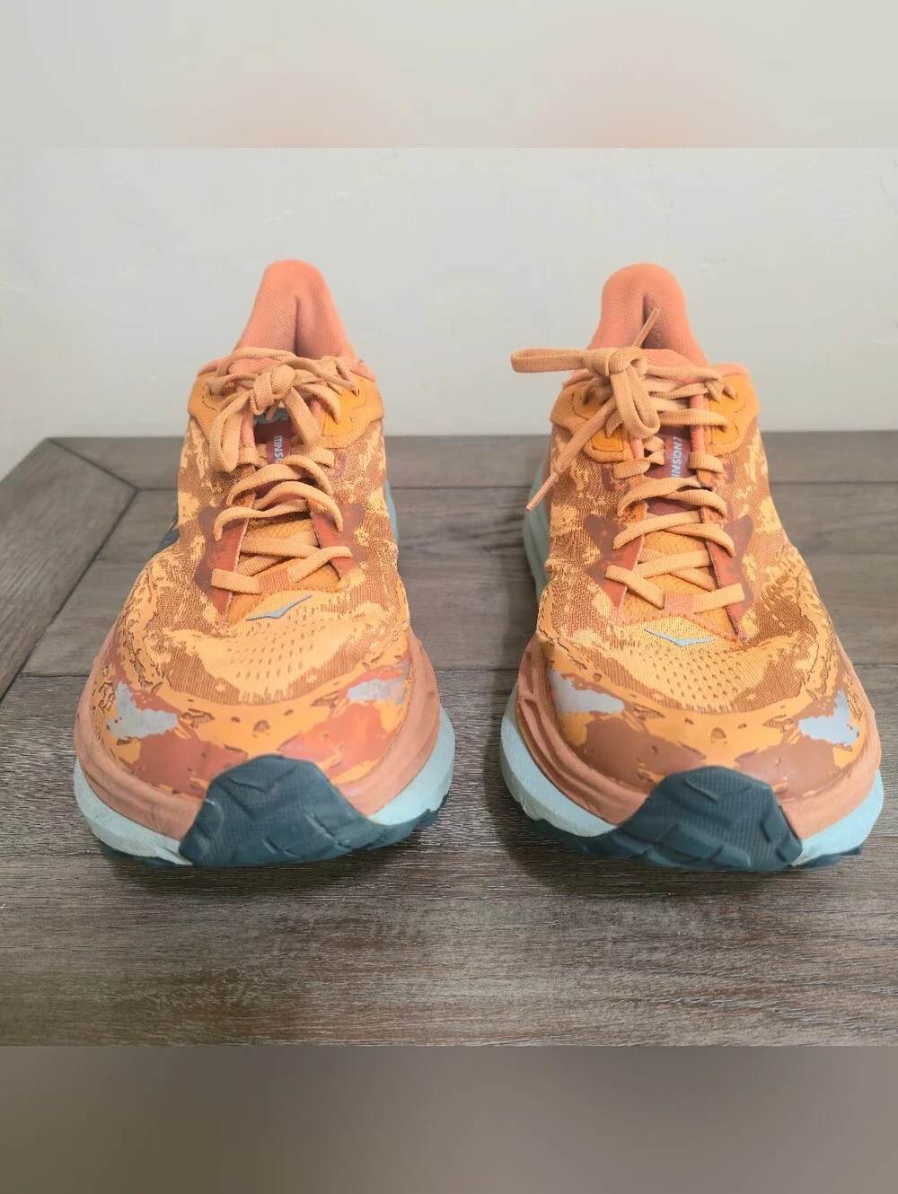 Hoka Stinson 7 Road to Trail Running Shoes Orange Amber Haze Mens 13D Athletic